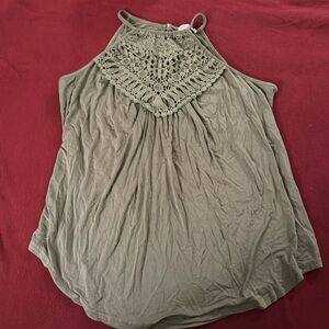 Women’s dresses up tank top Blue Time size large olive green